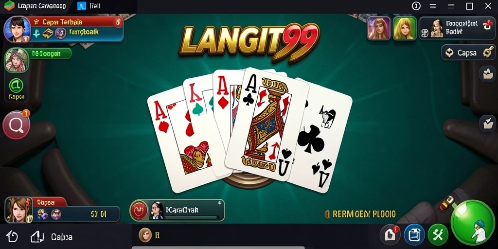 Antarmuka LANGIT99 yang menarik dan intuitif untuk Capsa.
