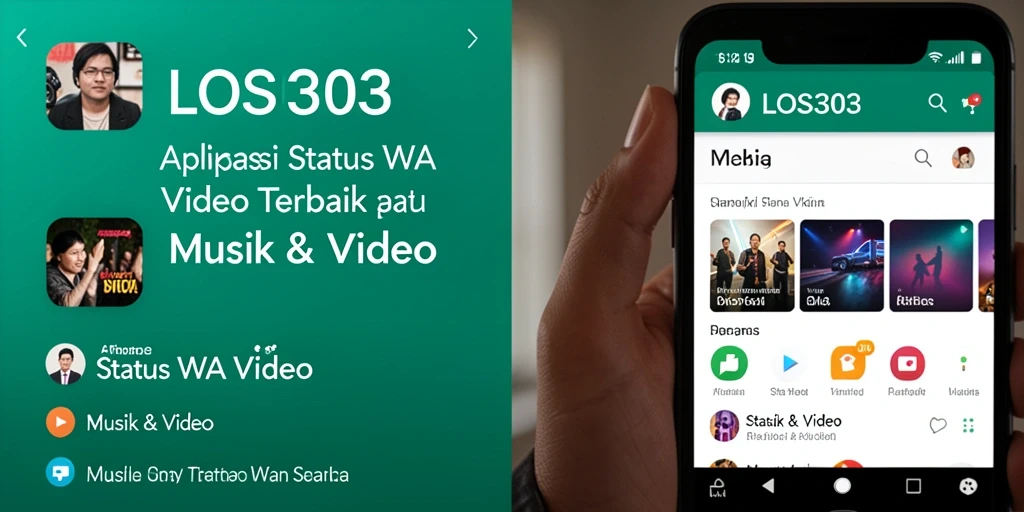 Tampilan antarmuka utama LOS303 dengan berbagai pilihan video status.