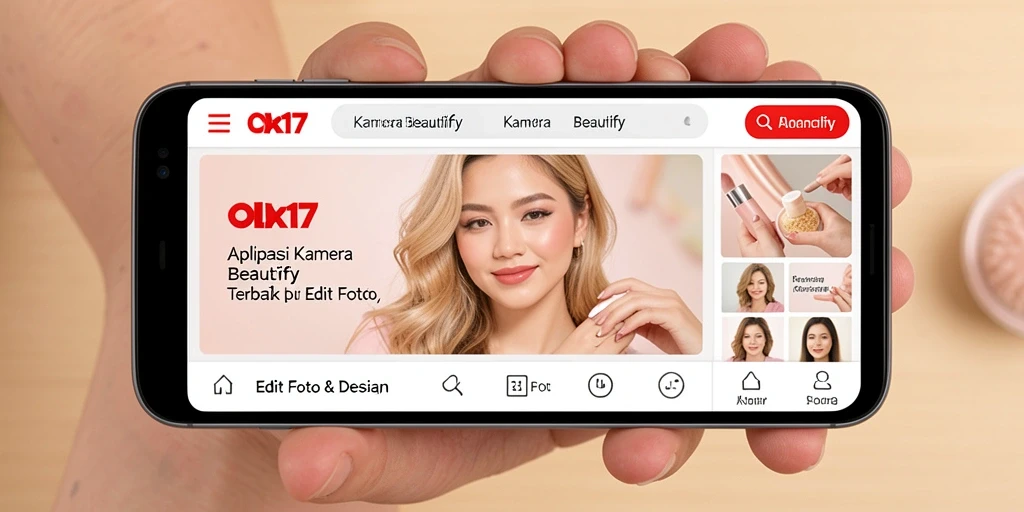Tampilan antarmuka OLX17 dengan berbagai fitur editing foto.