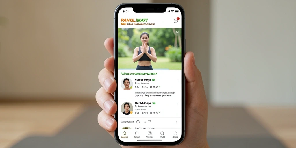 Antarmuka PANGLIMA77 yang menarik dan fungsional untuk latihan yoga.
