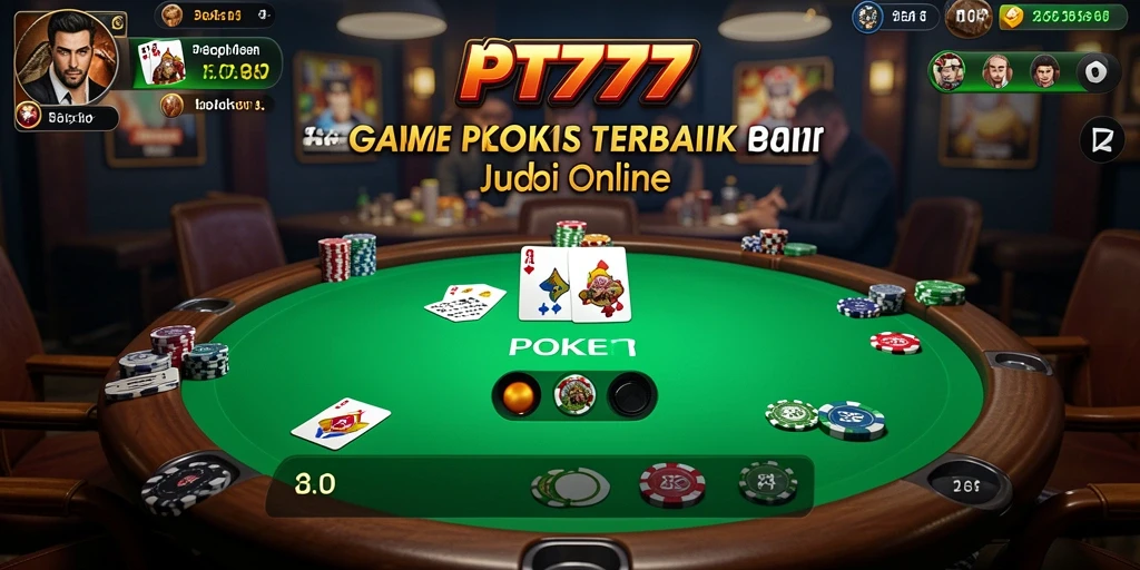 Antarmuka menarik dan interaktif dari game Poker PT777.