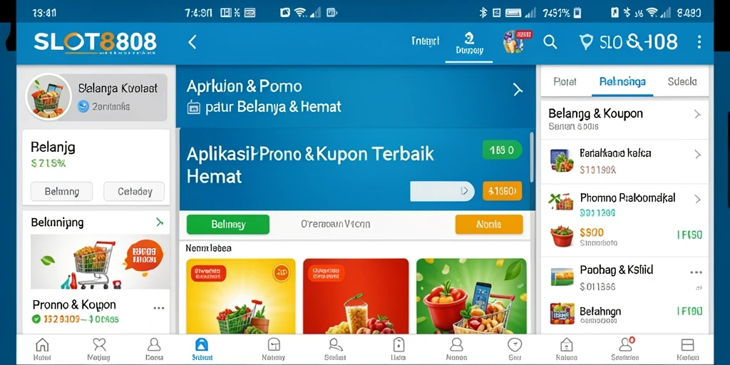 Antarmuka SLOT8808 menampilkan berbagai kupon dan promo menarik.