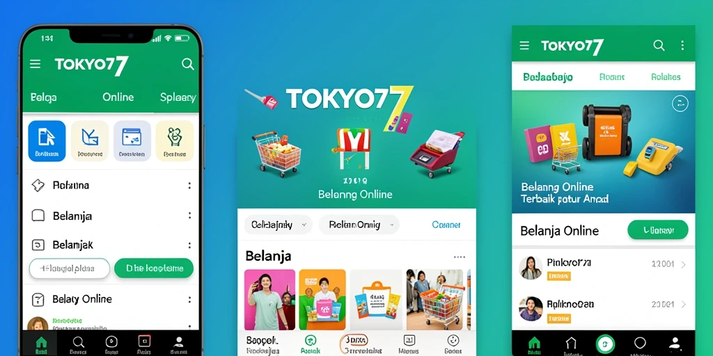 Tampilan antarmuka TOKYO77 yang mudah digunakan untuk belanja online.