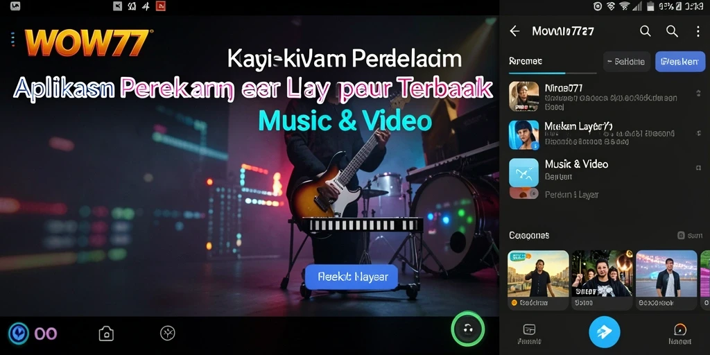 Tampilan antarmuka WOW77 untuk merekam layar dengan mudah.
