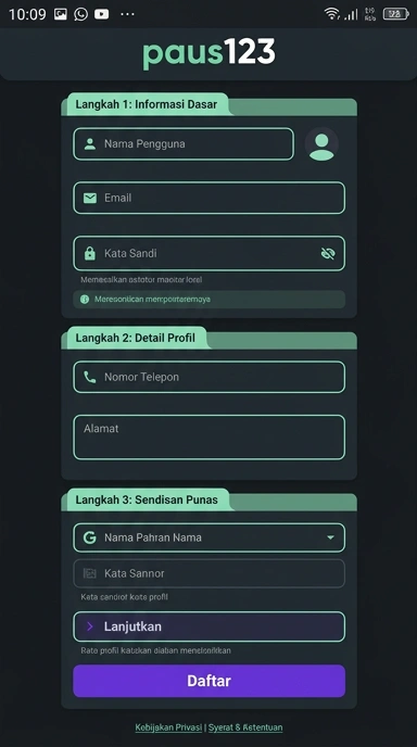 Daftar Akun Baru di Paus123 dengan Mudah